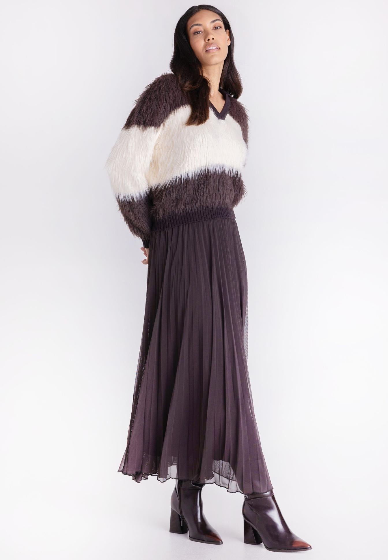 Tuzzi Dark Chocolate Mesh Skirt