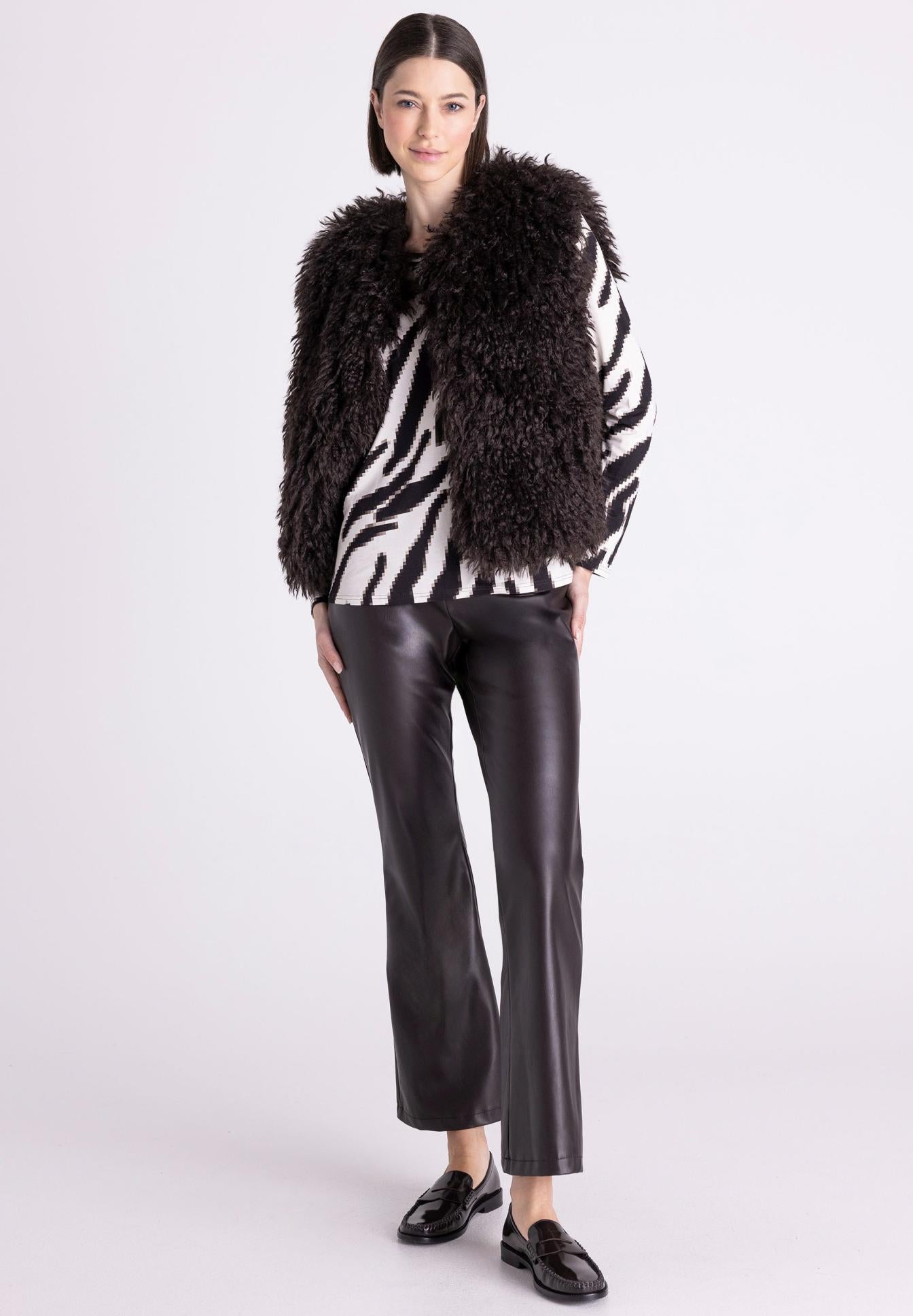Tuzzi Dark Chocolate Faux Leather Trousers