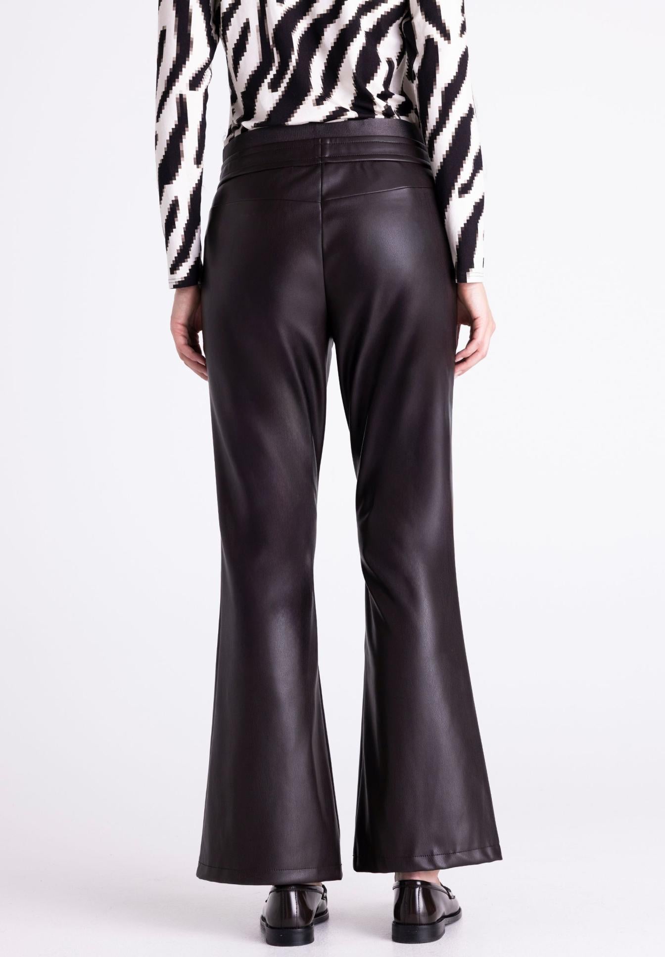 Tuzzi Dark Chocolate Faux Leather Trousers