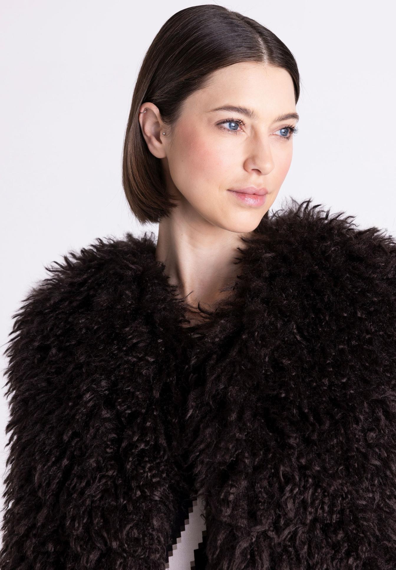 Tuzzi Dark Chocolate Shaggy Faux Fur Gilet