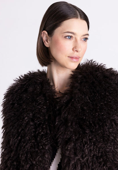 Tuzzi Dark Chocolate Shaggy Faux Fur Gilet