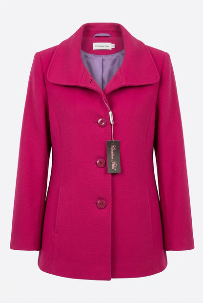 Christina Felix Cerise Wool Short Coat