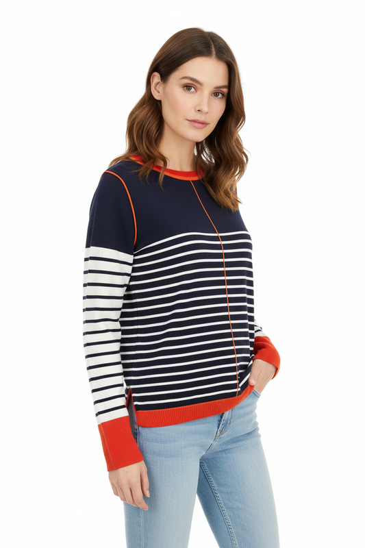 Contrast Striped Sweater