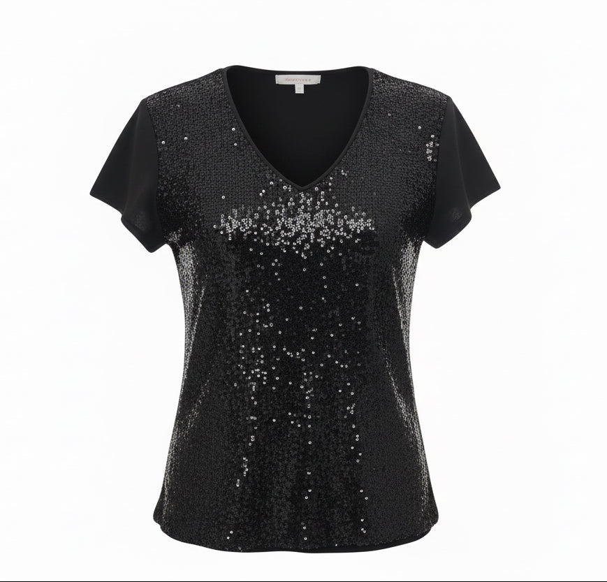 Peruzzi Black Sparkle Top