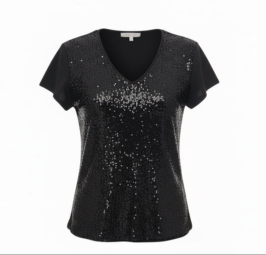 Peruzzi Black Sparkle Top