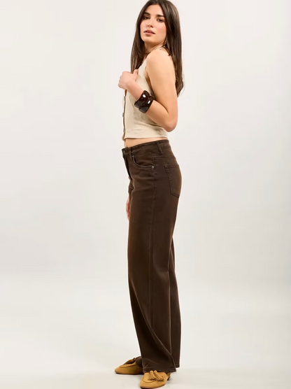 Brown Wide Leg Jeans