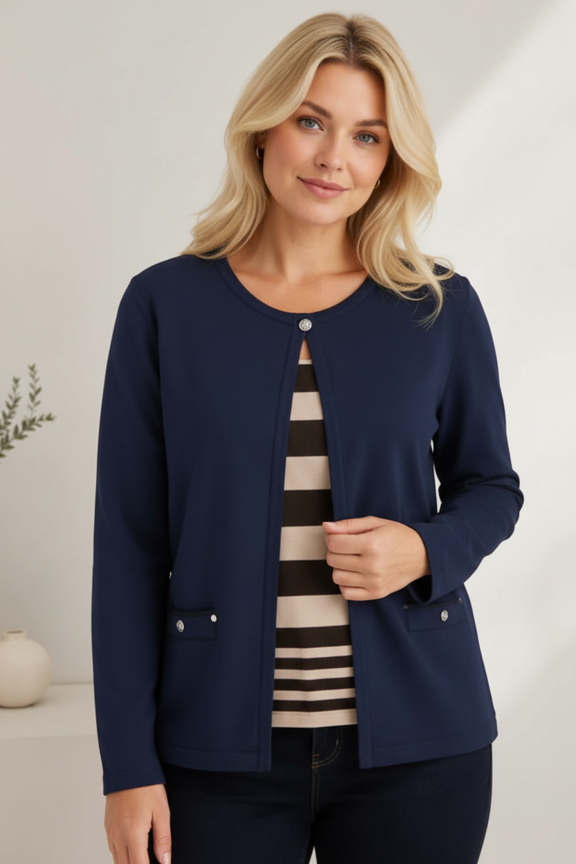 Navy Faux Twinset