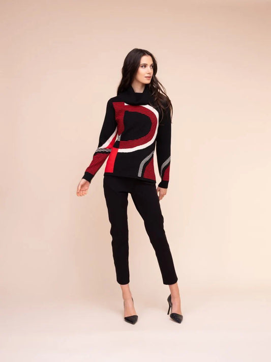 Alison Sherri Black and Red Sweater