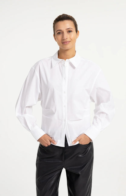 YAYA Blouse with waist accent and back pleats