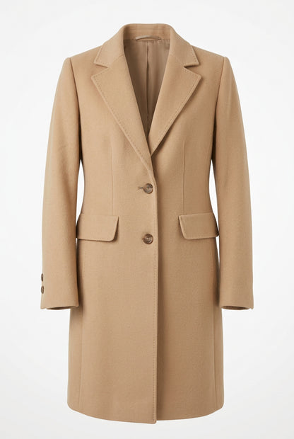 Christina Felix Camel Wool & Cashmere Long Coat