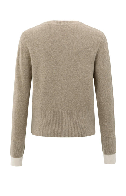 YAYA Cardigan with contrast details and V-neck