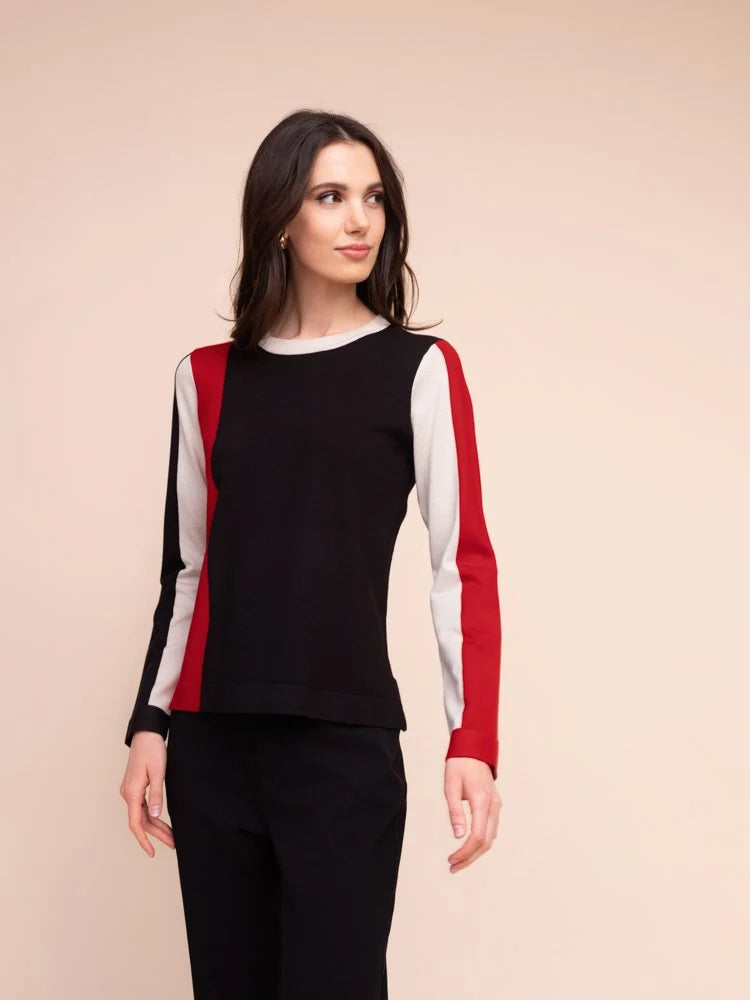 Alison Sherri Contrasting Sleeve Sweater