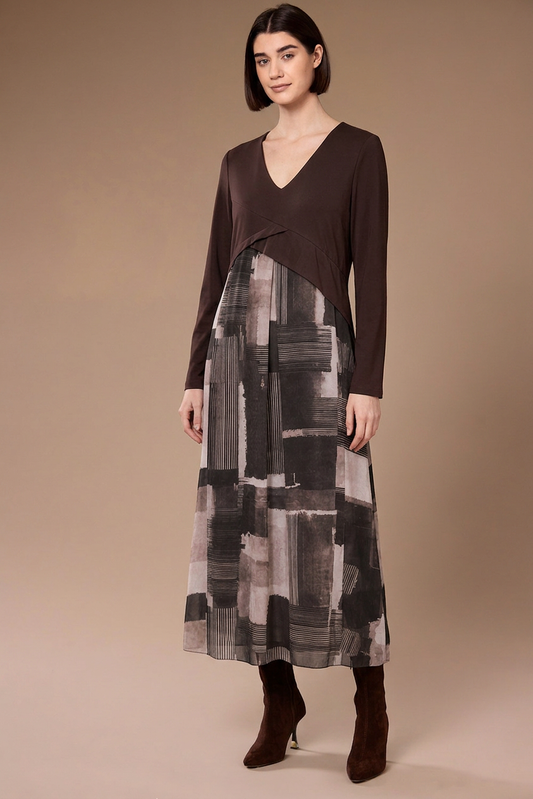 Peruzzi Brown Tulle Skirt Dress