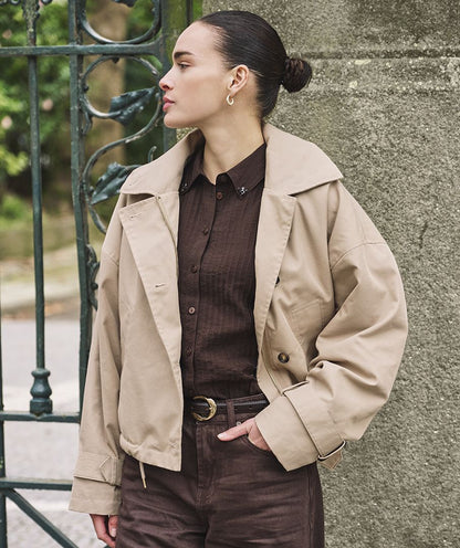 Esqualo Sand Trench Style Jacket