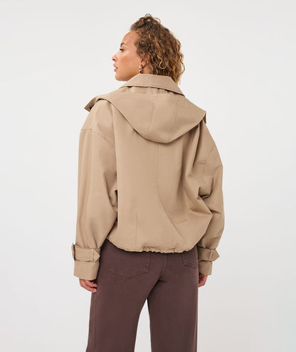 Esqualo Sand Trench Style Jacket