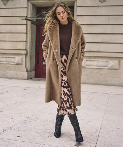 Esqualo Sand Faux Fur Coat
