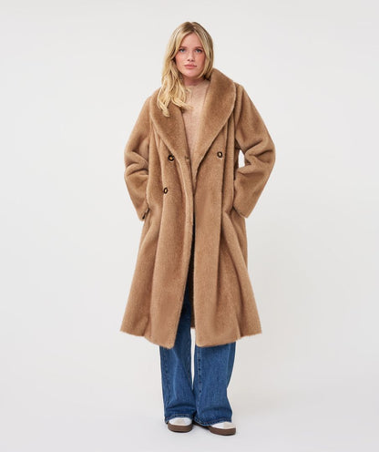 Esqualo Sand Faux Fur Coat