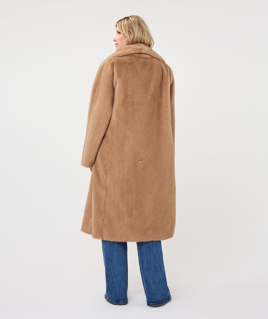 Esqualo Sand Faux Fur Coat