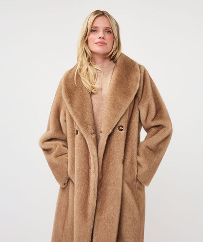 Esqualo Sand Faux Fur Coat