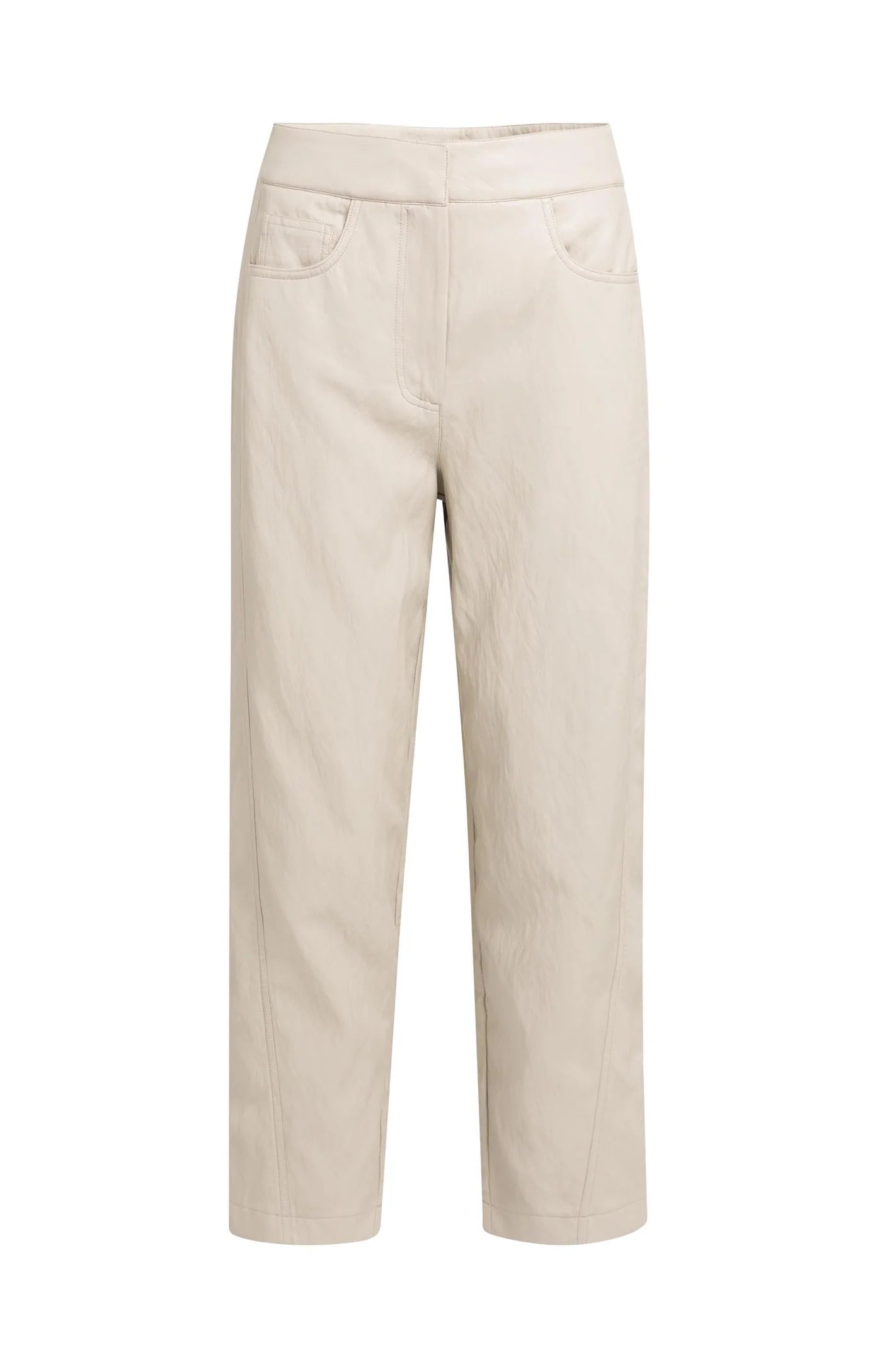 YAYA Cashmere Grey Faux leather carrot fit trousers