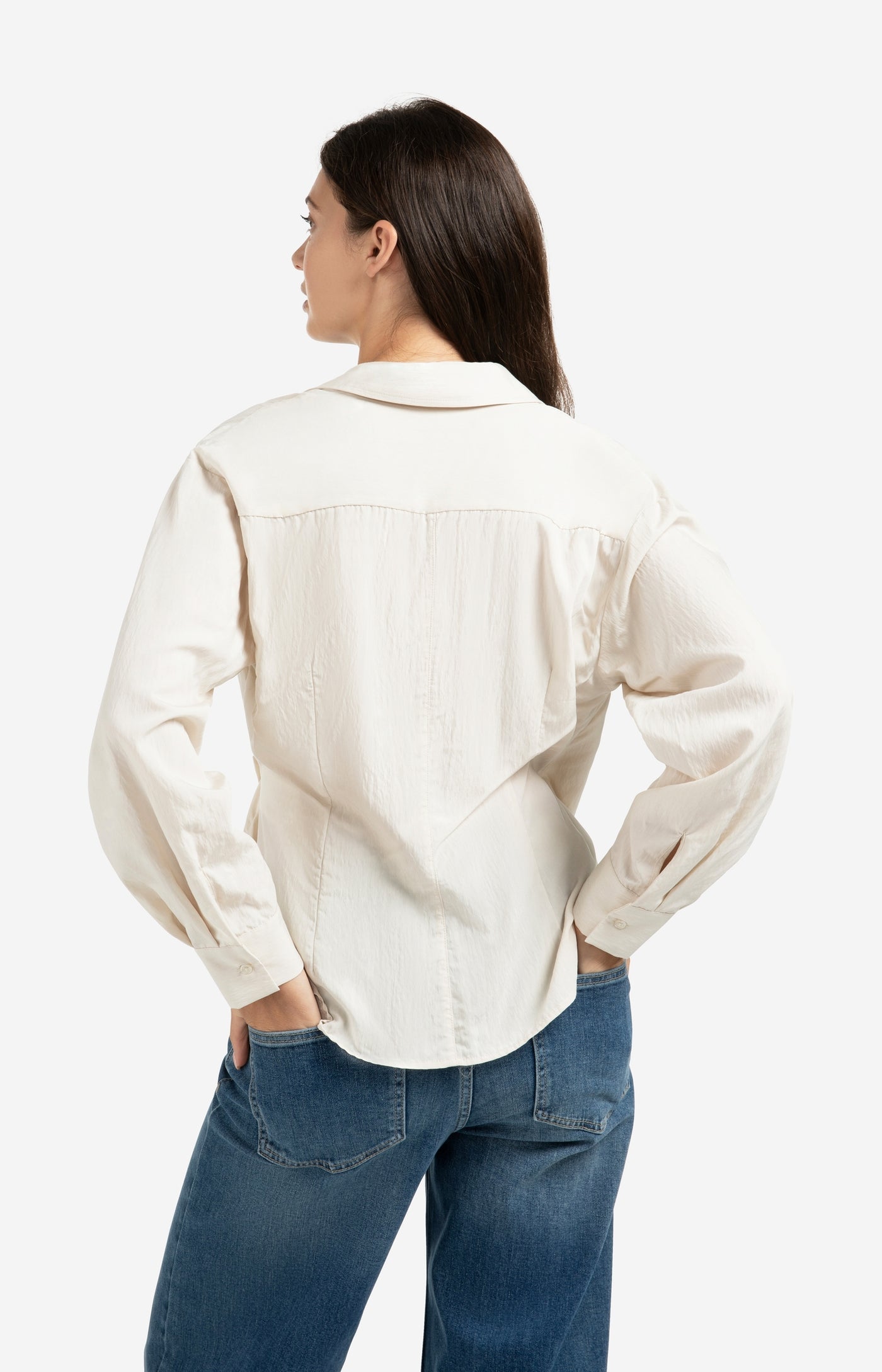 YAYA Fitted wrap blouse with long sleeves