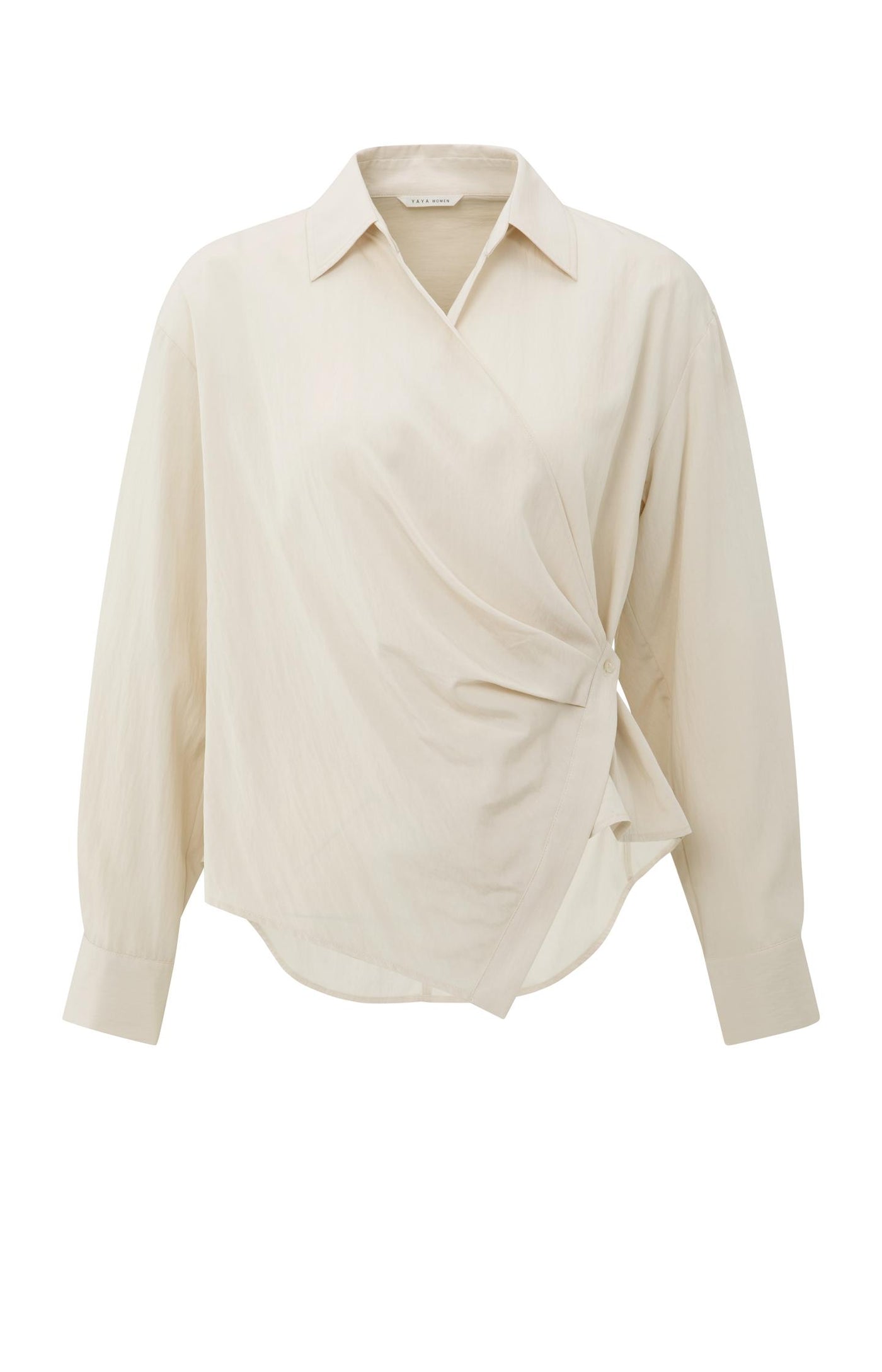 YAYA Fitted wrap blouse with long sleeves