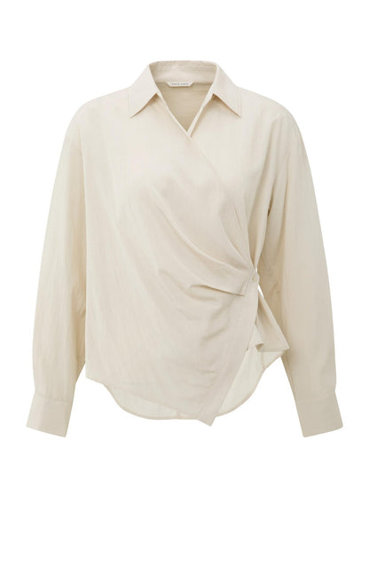 YAYA Fitted wrap blouse with long sleeves