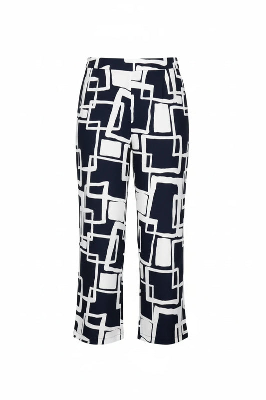 Peruzzi Navy Geo Print Trousers