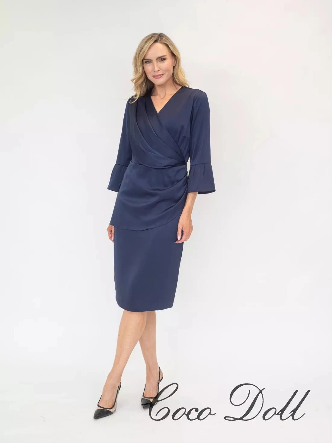 CocoDoll Robi Navy Print Dress