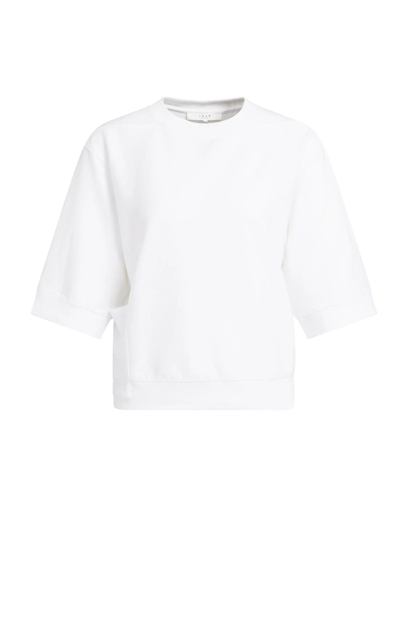 YAYA Short sleeve jersey rib top