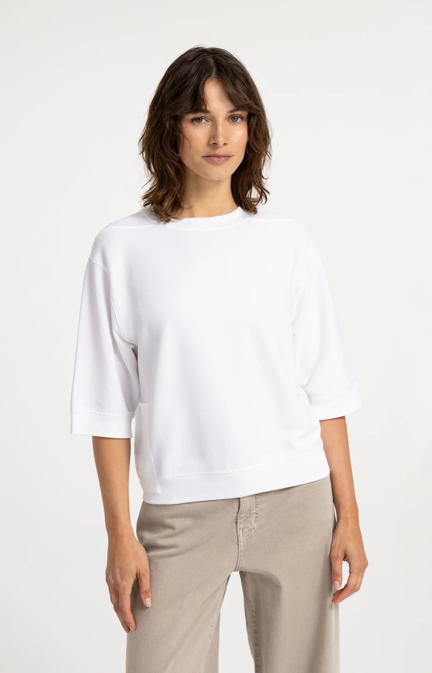 YAYA Short sleeve jersey rib top
