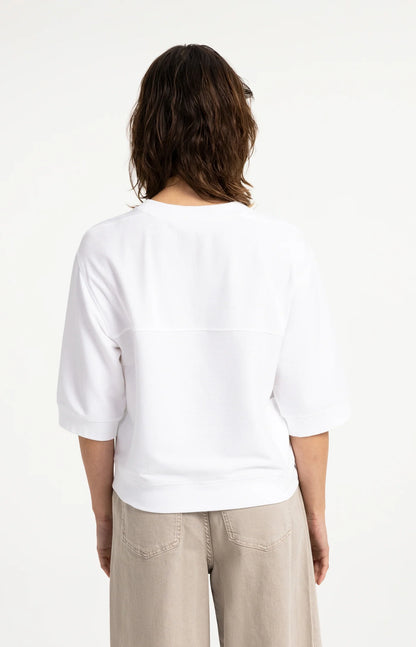 YAYA Short sleeve jersey rib top