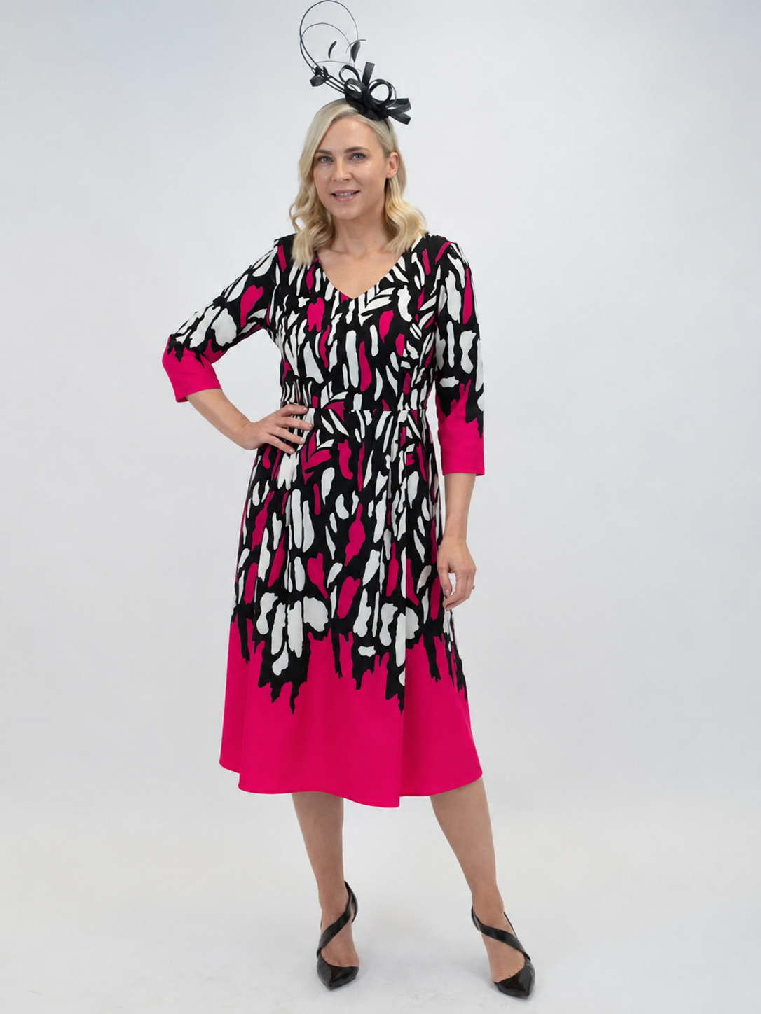 Kaia Fucsia & Black Dress
