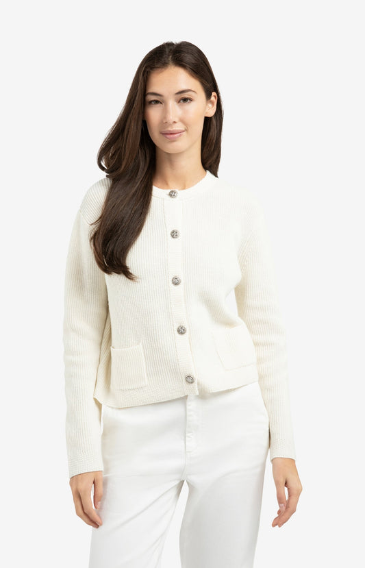 YAYA Ecru Knitted Cardigan
