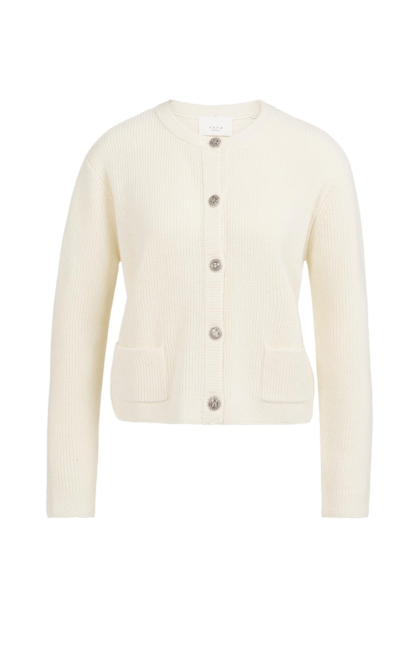 YAYA Ecru Knitted Cardigan