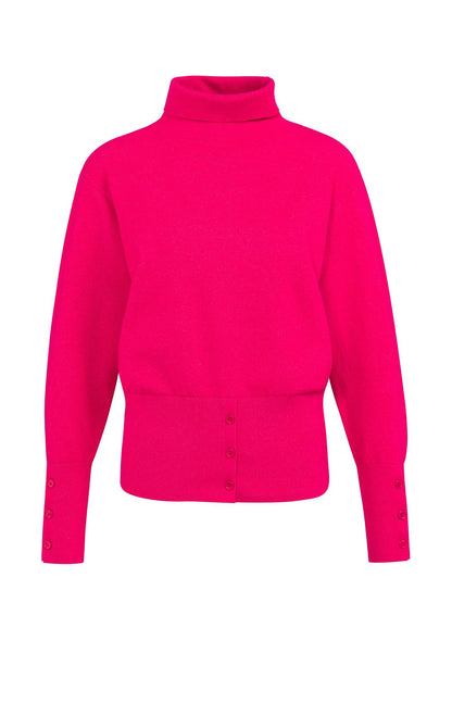 YAYA Knitted high neck sweater button details