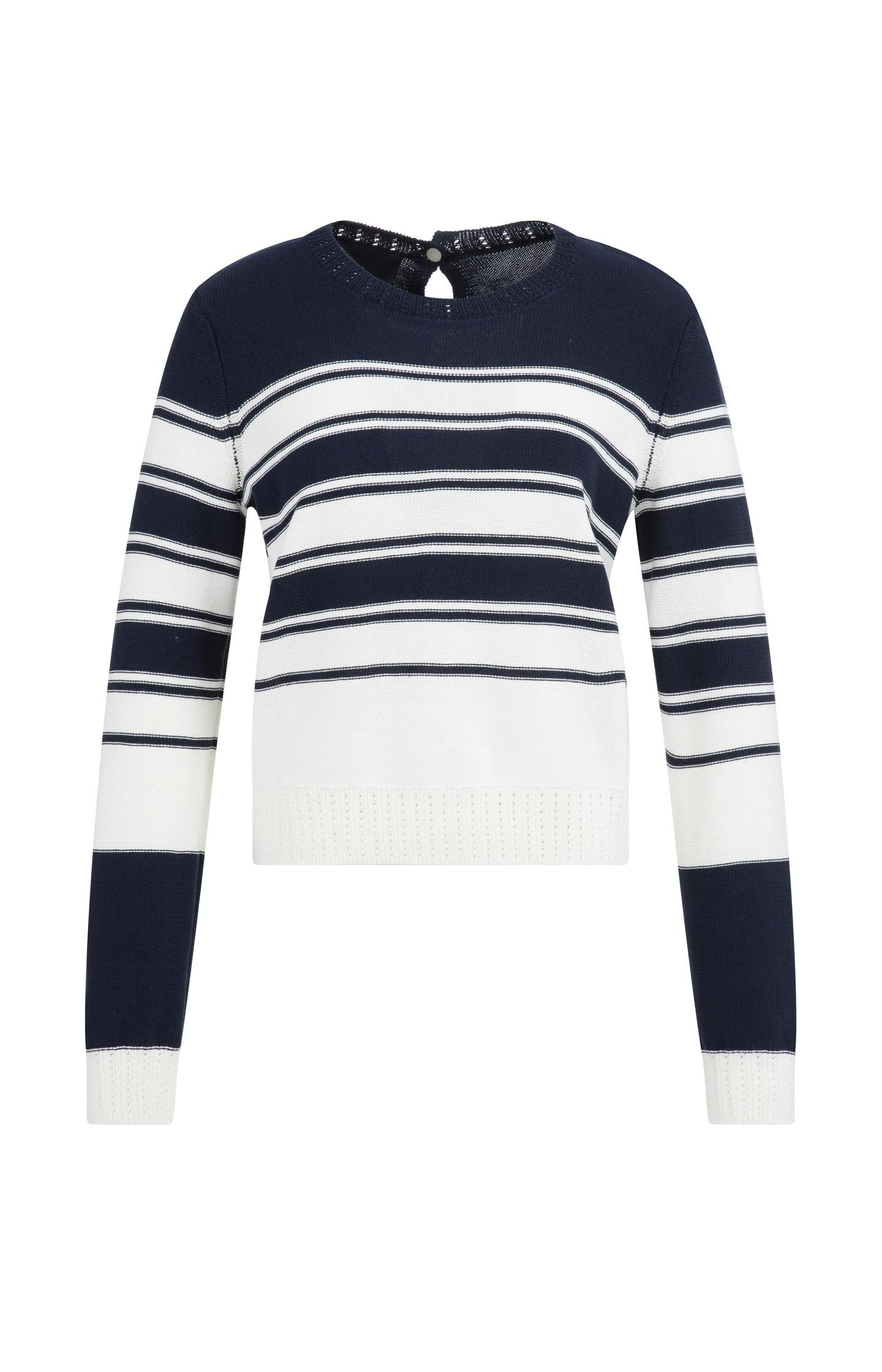 YAYA Navy Striped Sweater