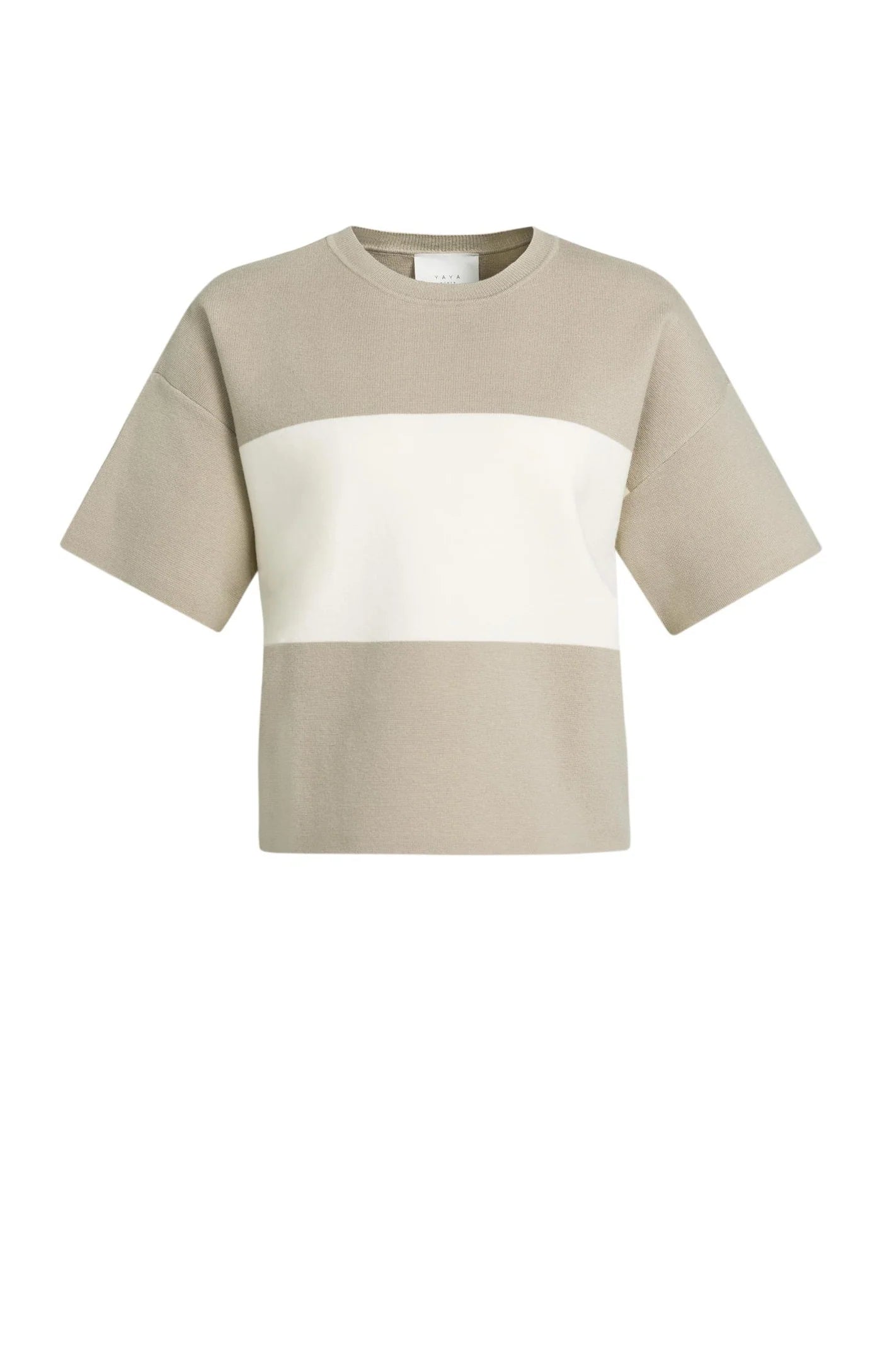 YAYA Blockstripe sweater short sleeve