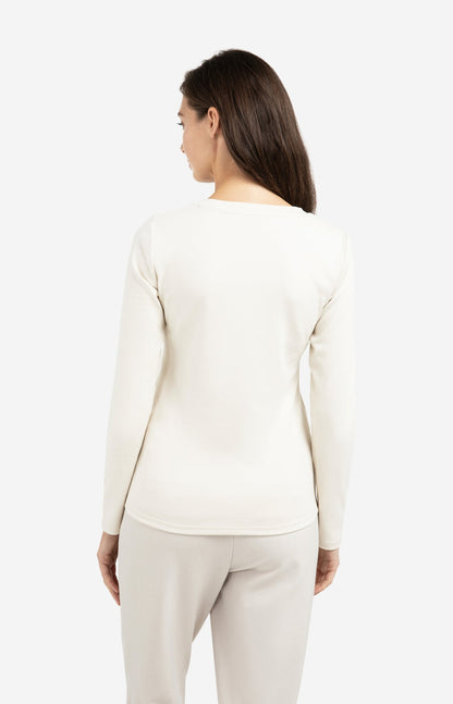 YAYA Long sleeve shirt heavy cot round neckline