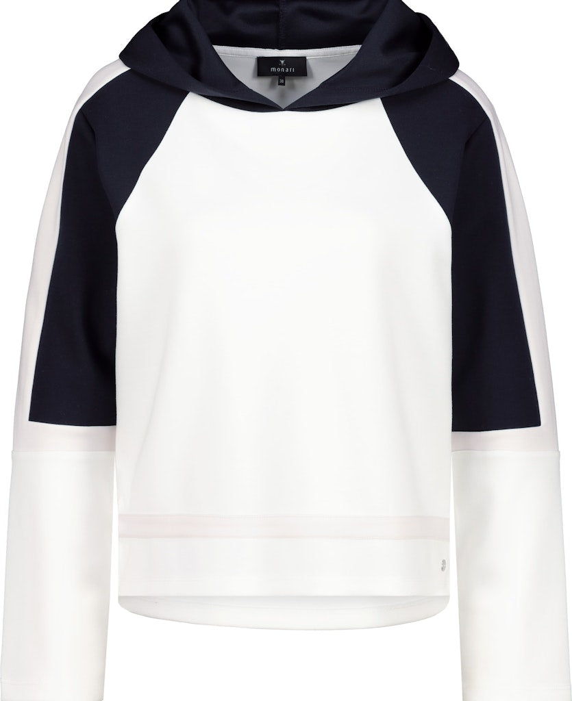 Monari White Colourblock Hoodie