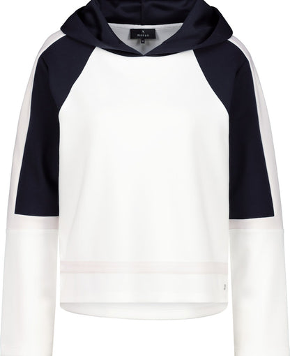 Monari White Colourblock Hoodie