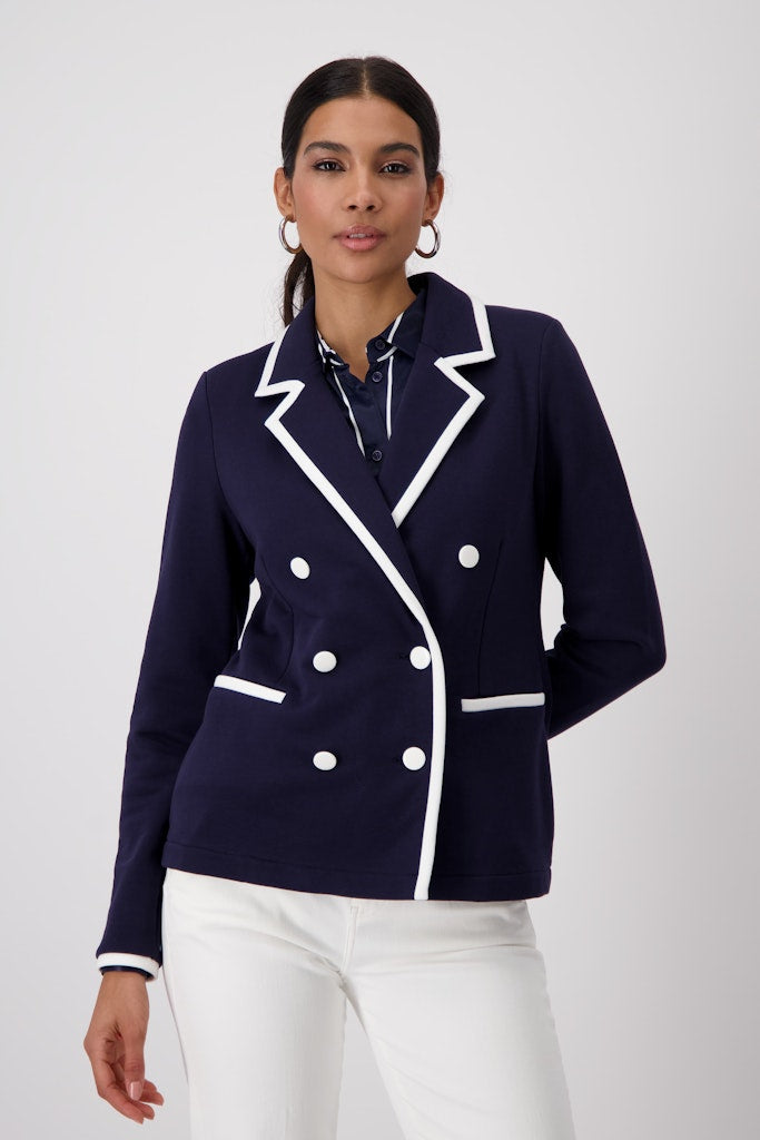 Monari Navy and White Trim Blazer