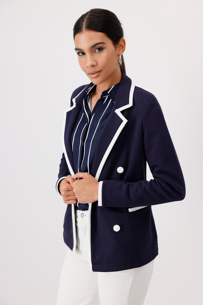 Monari Navy and White Trim Blazer