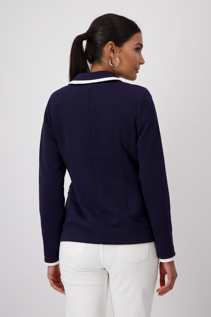 Monari Navy and White Trim Blazer