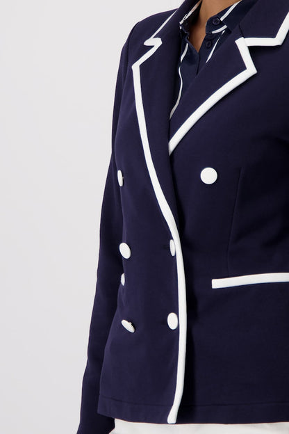 Monari Navy and White Trim Blazer