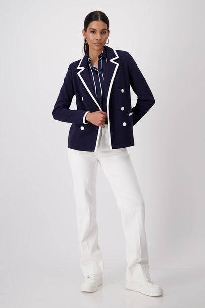 Monari Navy and White Trim Blazer