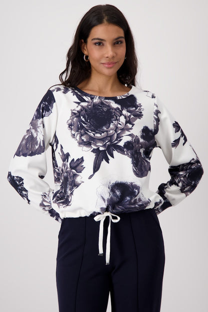 Monari Navy Flower Sweater