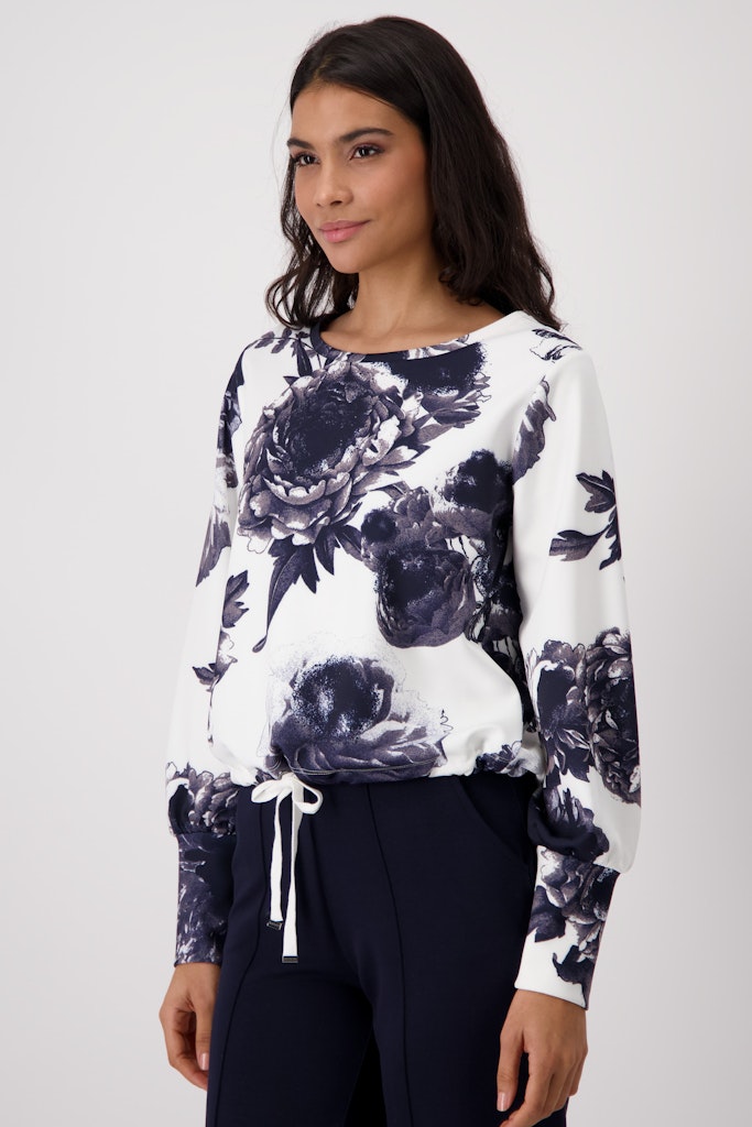 Monari Navy Flower Sweater