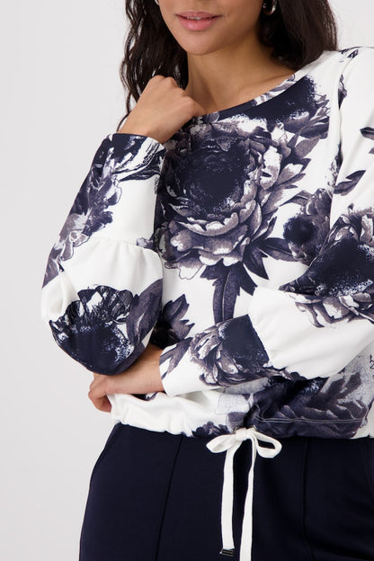 Monari Navy Flower Sweater