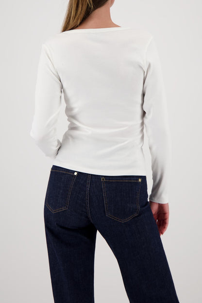 Monari Off White Button Detail Top